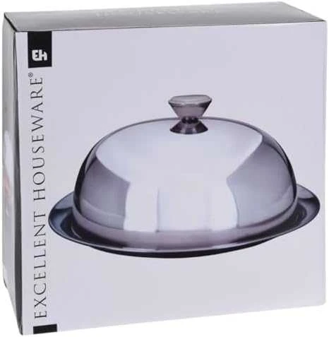 Excellent Housewares Serviravimo padėklas su dangčiu plieninė 26 cm