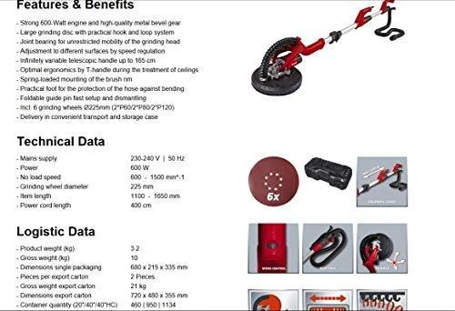 Šlifuoklis glaistui Einhell TC-DW 225, 600W