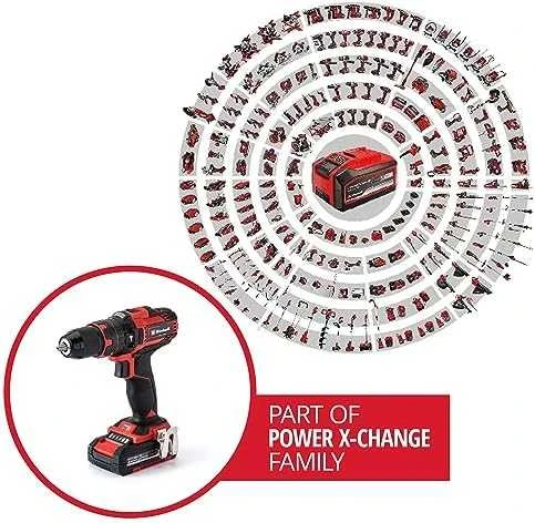 Einhell smūginis suktuvas gręžtuvas TE-CD 18/40 Li-i + 64 priedai (2×2,0Ah) 4513992