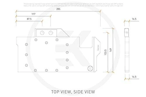 Ek Water Blocks Ek Vanduo Blocks EK Vanduo Blocks EK-Quantum Vector Nitro+ RX 6800XT/6900XT D-RGB – nikelis + acetalis