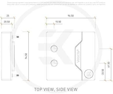 Ek Water Blocks Ek Vanduo Blocks EK vandens blokai EK-Quantum Velocity² D-RGB - 1200, nikelis + satinas titanas