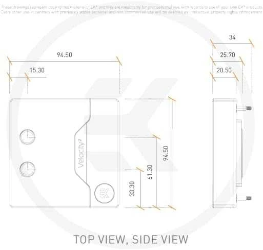 Ek Water Blocks EK vandens blokai EK Vanduo blokai EK-Quantum Velocity² D-RGB® 1700, Baltas leidimas