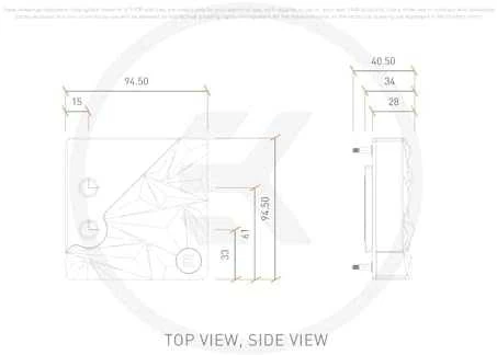 EK-Quantum Velocity² Edge 1700 techniniai matmenys