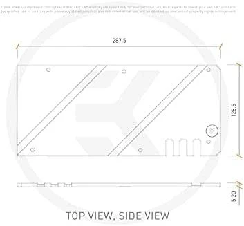 EK-Quantum Vector Strix RX 6800/6900 Backplate techninis brėžinys