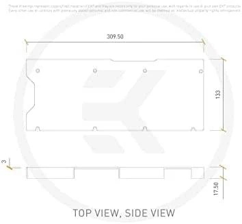 Ek Water Blocks Ek Vanduo Blocks EK Vanduo Blocks EK-Quantum Vector² XC3 RTX 3080/90 galinė plokštė – nikelis