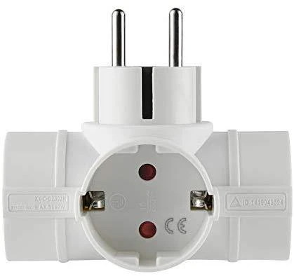 Electraline 3-vietis skirstytuvas el.lizdui baltas