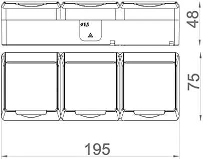 Trivietis kištukinis lizdas ELEKTRO-PLAST HERMES, IP44