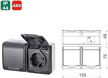 Dvivietis kištukinis lizdas ELEKTRO-PLAST HERMES