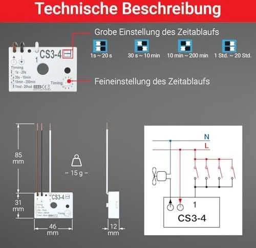 ELEKTROBOCK laiko jungiklis po jungikliu CS3-4