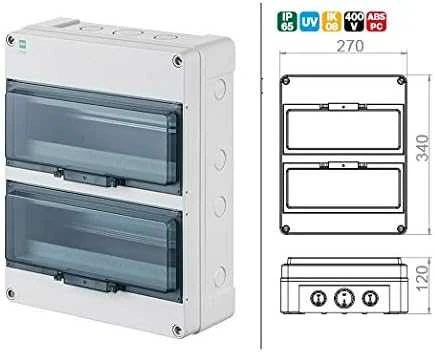 Elektro Plast Nasielsk Elektro-Plast komutatoriai Hermetica Rn 2x12+2 Pe+n Smoke Ip65 2209-01