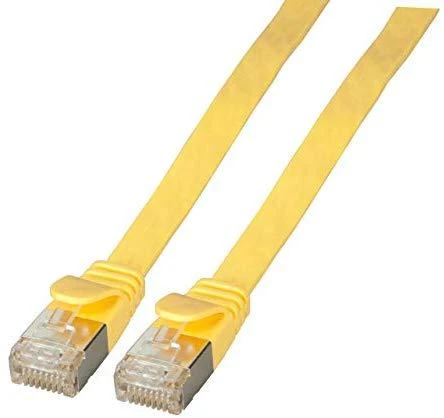 EFB Patch cord flat U / FTP, kat. 6A, PVC, 1,5 m, geltona
