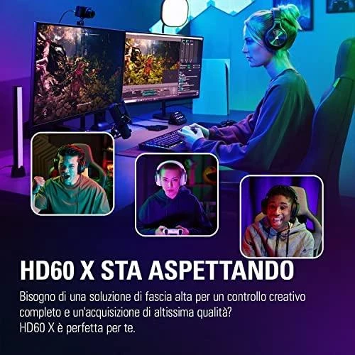 Elgato | Išorinė fiksavimo kortelė | HD60 X | N/A | N/A GB | N/A | HDMI