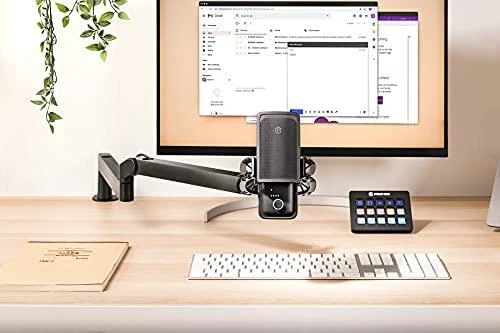 Elgato | Wave Mic Arm | 10AAN9901 | Viršutinės rankos darbo stalo prošvaisa (160 mm); Apatinės rankos darbo stalo prošvaisa (70 mm); Horizontalus siekis (740 mm); Vertikalus sukimas (90 ° aukštyn / 60 ° žemyn (alkūnė); Stalinis spaustukas išplečiamas iki 60 mm | Žemas profilis