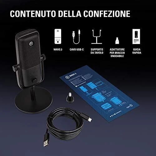 Kondensatorinis transliavimo mikrofonas Elgato Wave:3