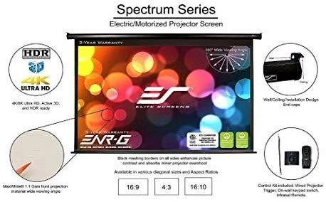 Elite Screens | Spectrum Series | Electric106NX | Įstrižainė 106" | 16:10 | Matomo vaizdo plotis (W) 228 cm | Baltas