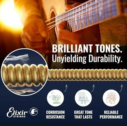 Elixir Strings Eliksyras Strings Eliksyras 11100 Medium (13-56) PW - akustinės gitaros stygos
