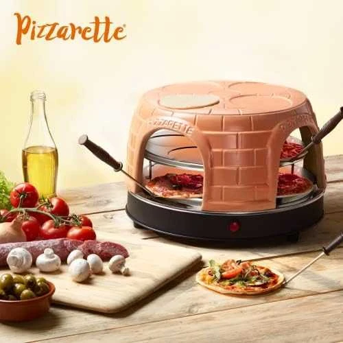 Elektrinė krosnelė EMO Emerio PO-116124 picos keptuvė / kepsninė 8 pica(os / ų) 1500 W Juoda, Oranžinė