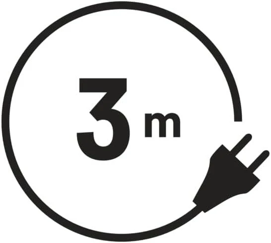 Emos Maitinimo kabelis AC kištukas - lituojami išvadai (2x1.5 mm²) 3.0m su gumine izoliacija (įrankių laido keitimui)