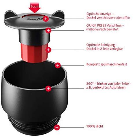 EMSA Kelioninis puodelis - Single - 0.36 L - Mėlyna - Nerūdijantis plienas