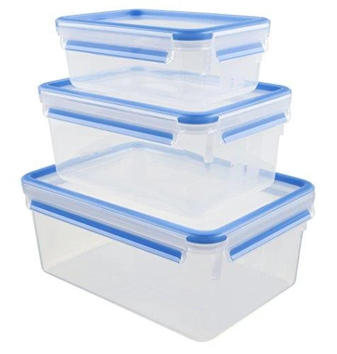 Emsa Food Clip&Close 508567 3p rinkinys skaidrus/mėlynas