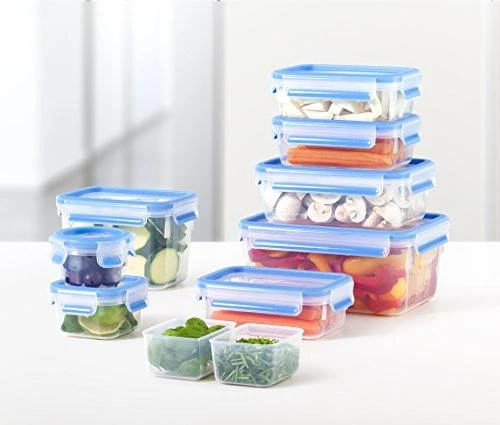 Emsa Food Clip&Close 508567 3p rinkinys skaidrus/mėlynas