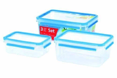 Emsa Food Clip&Close 508567 3p rinkinys skaidrus/mėlynas