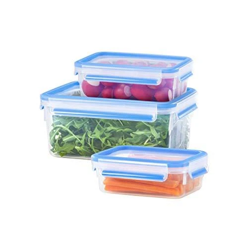 Emsa Food Clip&Close 508567 3p rinkinys skaidrus/mėlynas