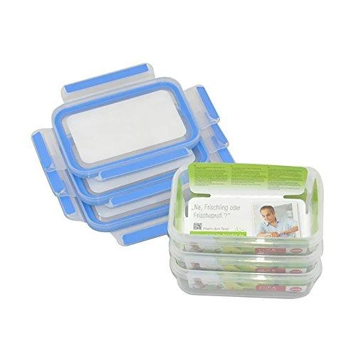 Emsa Food Clip&Close transp./mėlyna 3v pakuotė 0,55l