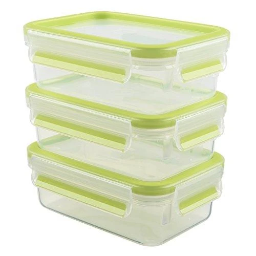 Emsa Food Clip&Close 515583 transp./žalias 0,55l 3p komplektas