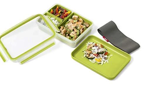 Emsa Clip&Go Priešpiečių dėžutė 518098 1,2l Transparent/Žalias