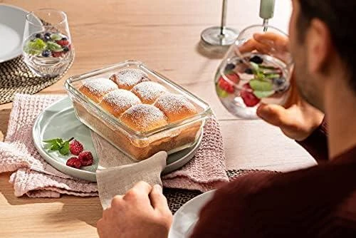 Emsa Emsa Clip&Close stiklinis maisto konteineris 1,3 L raudonas