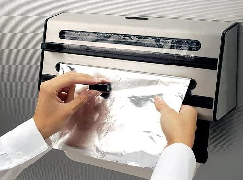 Emsa CONTURA Popierinių rankšluosčių laikiklis ir folijos plėvelės pjaustytuvas, 41 cm