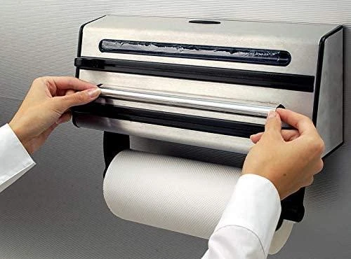 Emsa CONTURA Popierinių rankšluosčių laikiklis ir folijos plėvelės pjaustytuvas, 41 cm