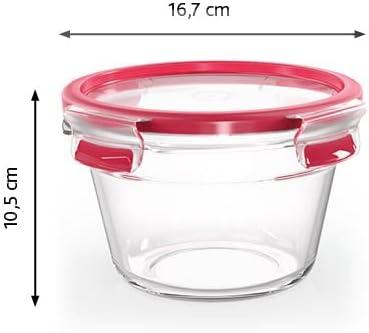 Emsa Emsa Clip&Close stiklinis maisto indas, 900 ml, raudonas