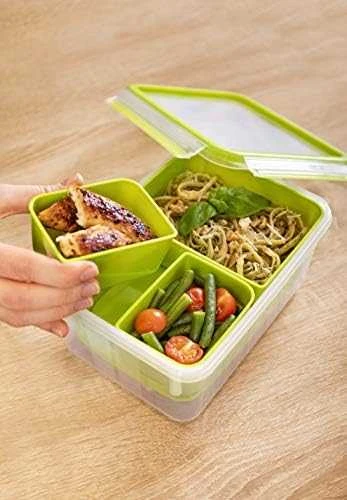 Emsa CLIP & GO Priešpiečių dėžutė XL, lunch box (žalias/transparent, with inserts)
