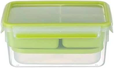 Emsa CLIP & GO Priešpiečių dėžutė XL, lunch box (žalias/transparent, with inserts)