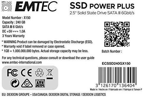 „Emtec“ SSD 2,5 „SATA X150“ 240 GB „Power Plus“