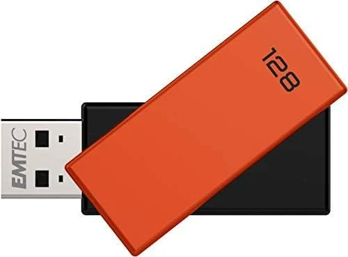 Pendrive Emtec Emtec C350 Brick pamięć USB 128 GB USB Typu-A 2.0 Juodas, Oranžinė