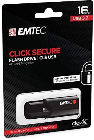 Emtec USB3.2 Spustelėkite Secure B120 16GB