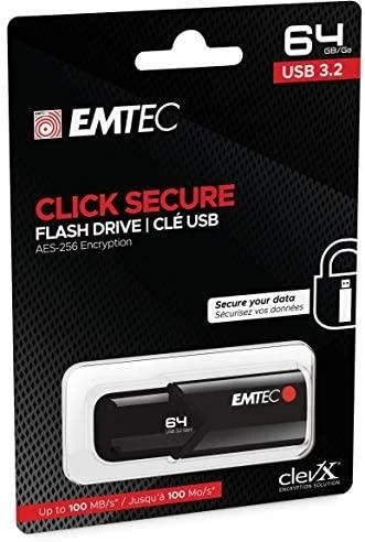 Atmintinė Emtec B120 Click Secure 64GB USB 3.2