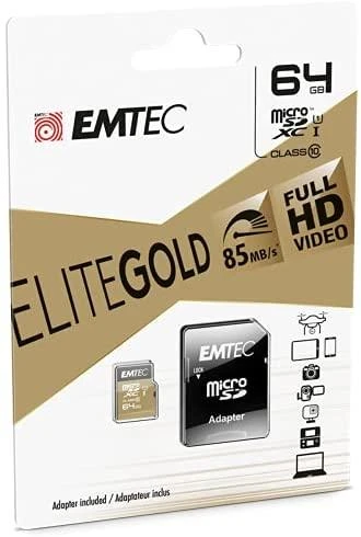 Atminties kortelė Karta Emtec Gold+ Micro SDXC 64 GB, 10 klasė (ECMSDM64GXC10GP)