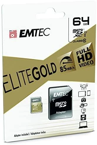 Atminties kortelė Karta Emtec Gold+ Micro SDXC 64 GB, 10 klasė (ECMSDM64GXC10GP)