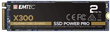 „Emtec SSD M2 NVMe PCIe 3 X300 2TB Power Pro“