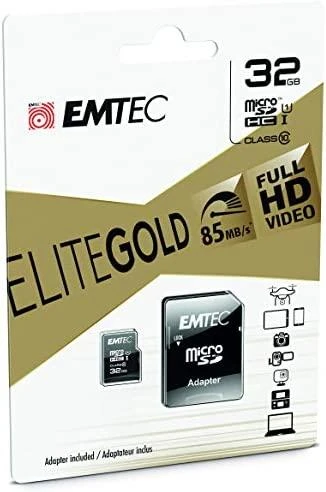 Atminties kortelė Karta Emtec Elite Gold Micro SDHC 32 GB 10 klasės UHS-I/U1 (ECMSDM32GHC10GP)