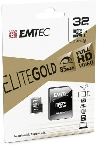 Atminties kortelė Karta Emtec Elite Gold Micro SDHC 32 GB 10 klasės UHS-I/U1 (ECMSDM32GHC10GP)