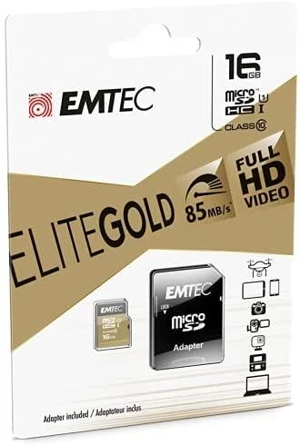Atminties kortelė Karta Emtec Elite Gold Micro SDHC 16 GB 10 klasės UHS-I/U1 (ECMSDM16GHC10GP)
