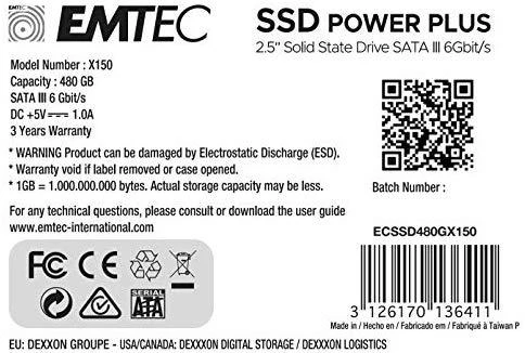 „Emtec“ SSD 2,5 „SATA X150“ 480 GB „Power Plus“