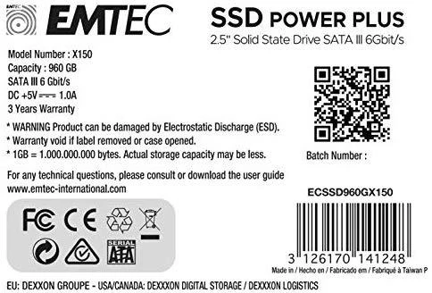 „Emtec“ SSD 2,5 „SATA X150“ 960 GB „Power Plus“