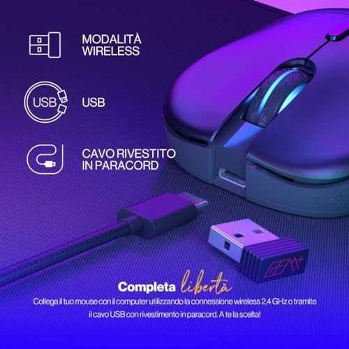 Endorfy GEM Plus juoda belaidė pelė | 26000 DPI
