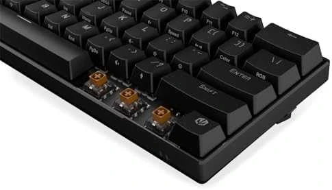 Klaviatūra žaidimams Endorfy Thock Compact Kailh Box Brown belaidė mechaninė su pašvietimu juoda